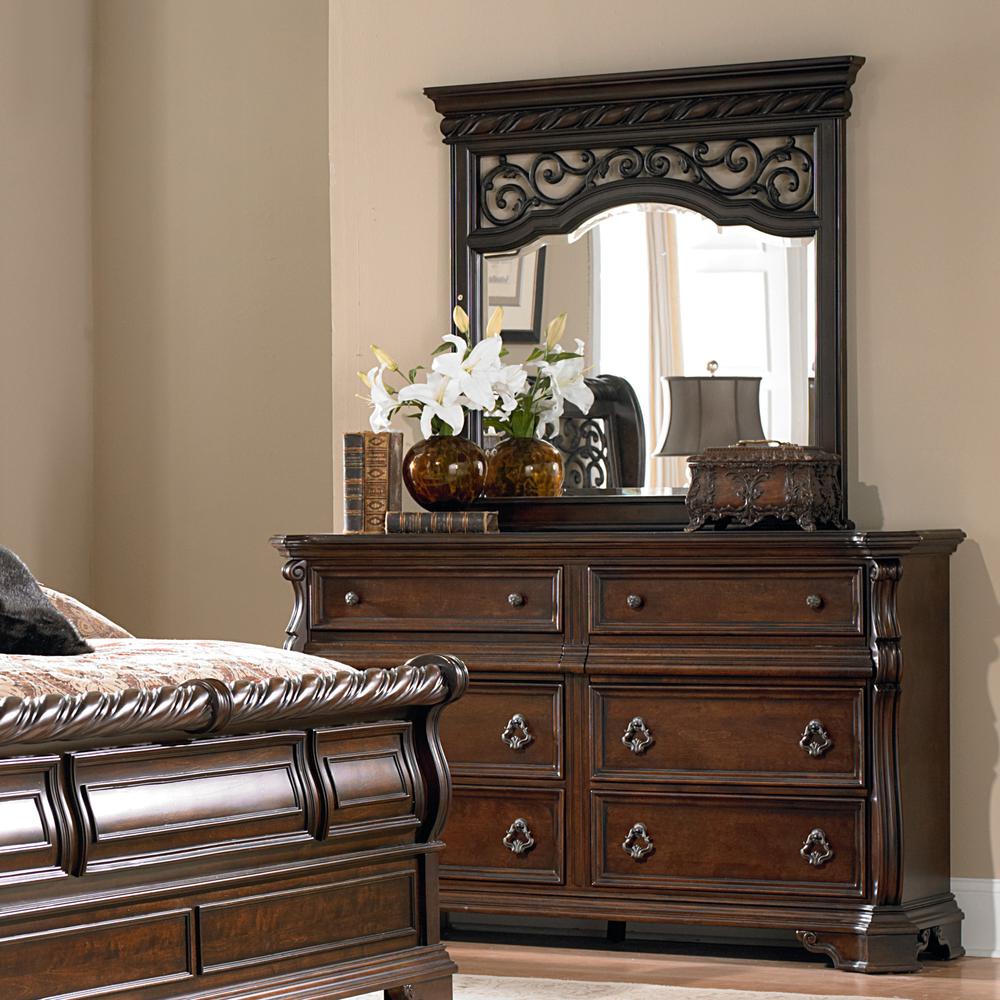 Arbor Place Dresser & Mirror in Brownstone