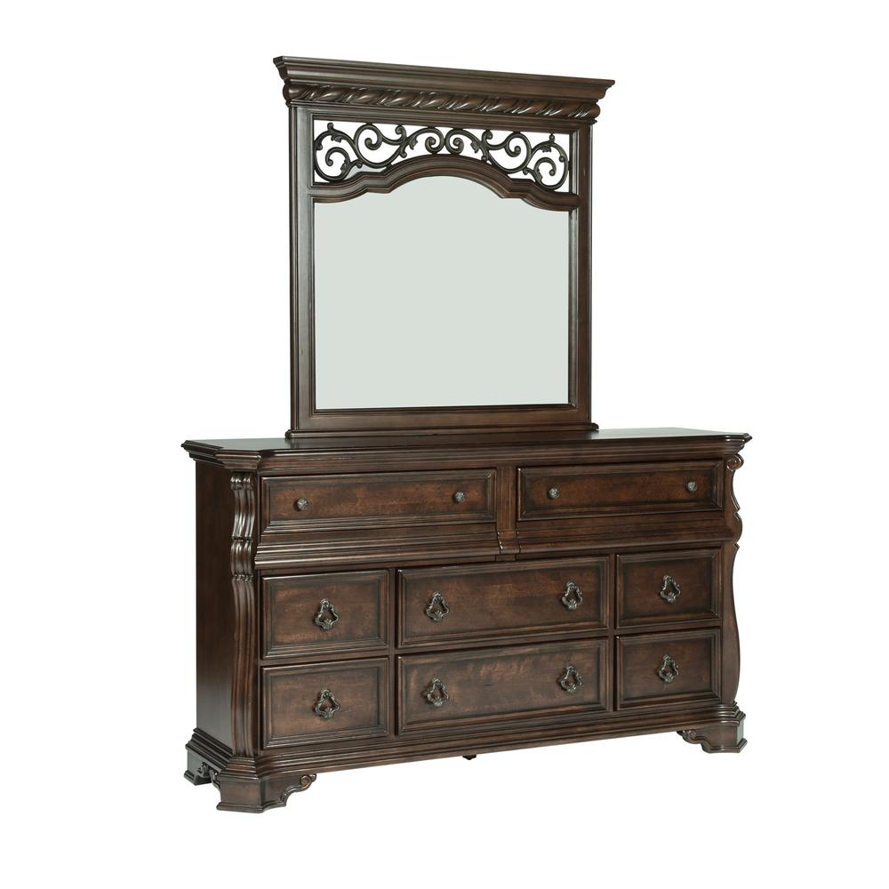 Arbor Place Dresser & Mirror in Brownstone