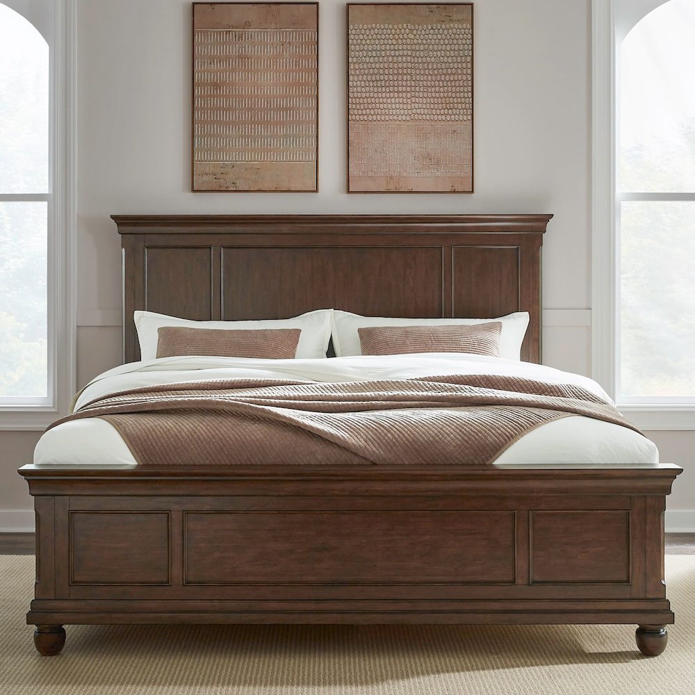 Rustic Traditions California King Panel Bed - Rustic Cherry Wood