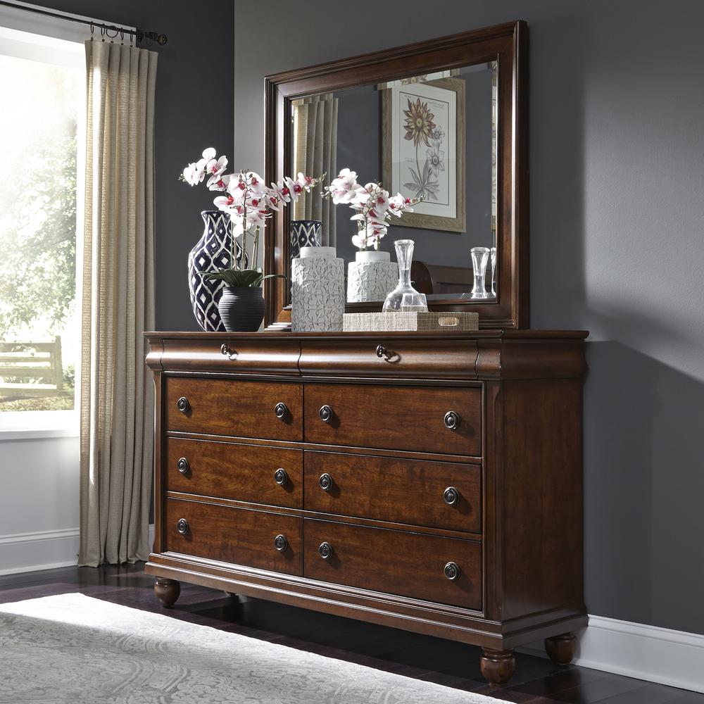 Rustic Traditions Dresser & Mirror in Rustic Cherry
