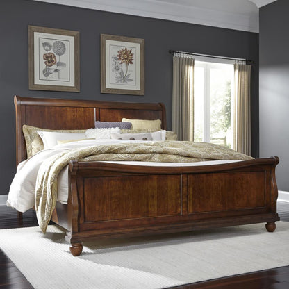 Rustic Traditions Queen Sleigh Bed in Rustic Cherry