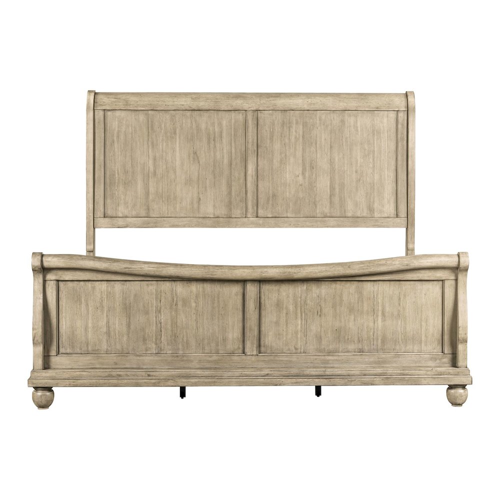 Rustic Traditions California King Sleigh Bed - Saddle Tan Birch Wood