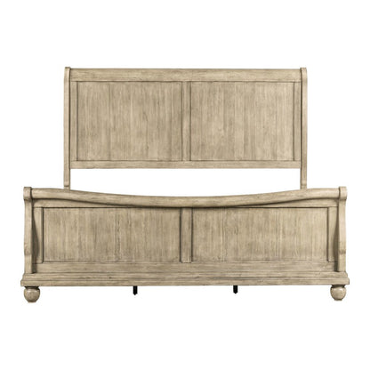 Rustic Traditions California King Sleigh Bed - Saddle Tan Birch Wood