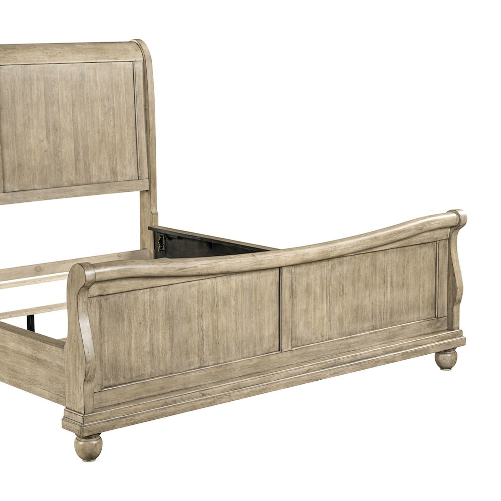 Rustic Traditions California King Sleigh Bed - Saddle Tan Birch Wood