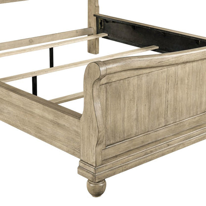 Rustic Traditions King Sleigh Bed - Saddle Tan Birch Wood