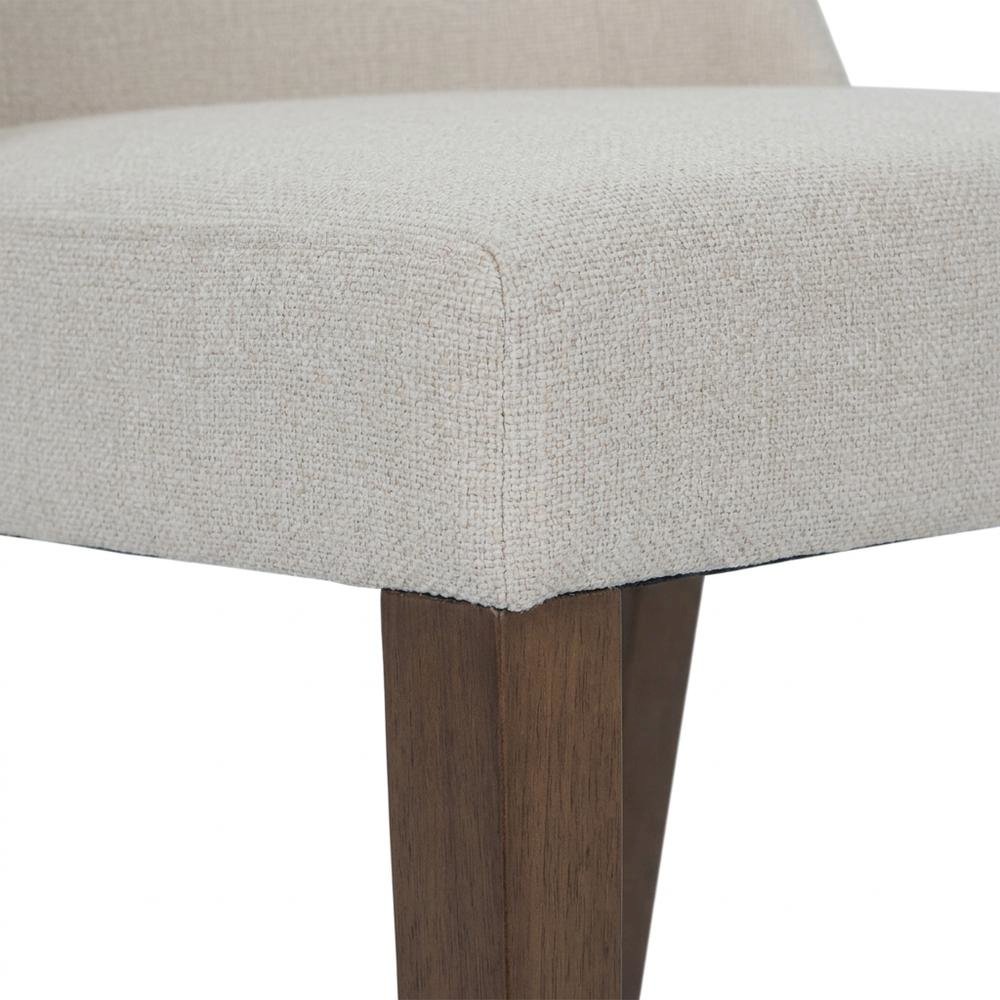 Polyester-Upholstered Accent Chairs with Walnut Veneer Frame, Brown, Set of 2