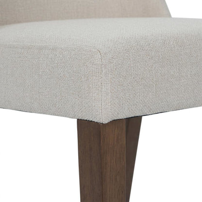 Polyester-Upholstered Accent Chairs with Walnut Veneer Frame, Brown, Set of 2
