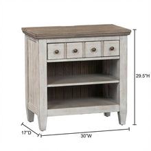 White Nightstand with Charging Station and Farmhouse Style