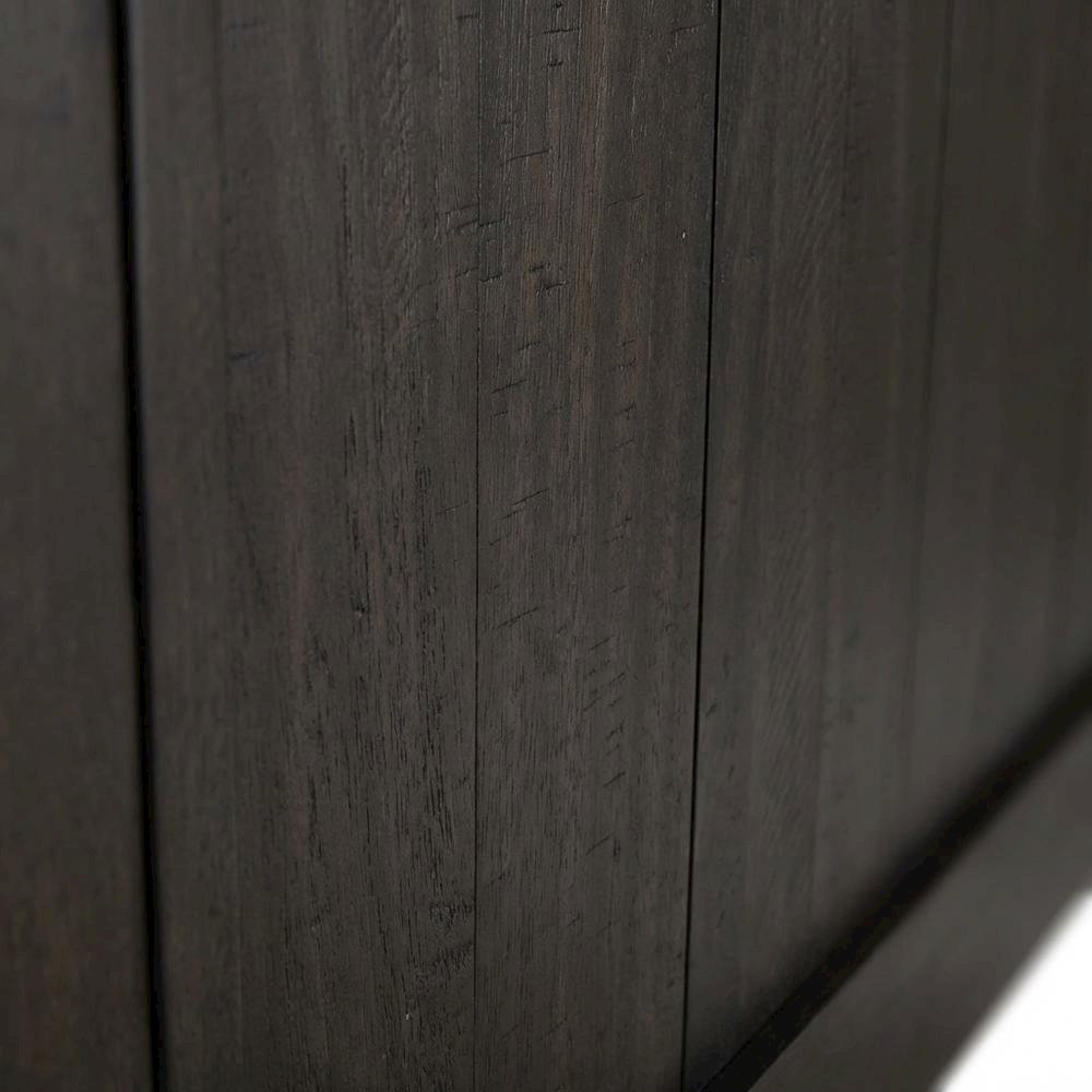 Rock Beaten Brown Headboard with Saw Cuts Rustic Solid and Manufactured Wood