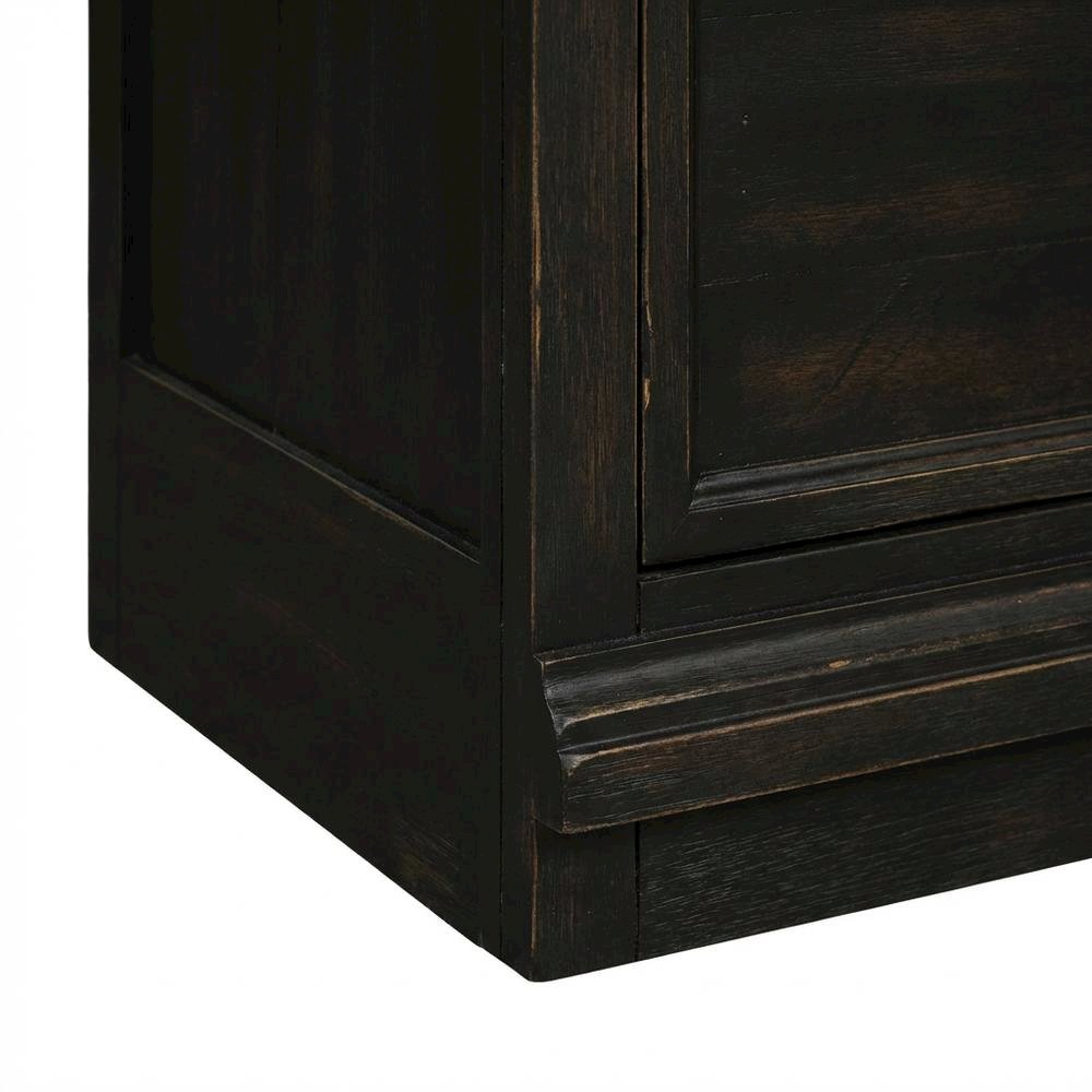 Vintage Chalkboard 2-Piece Hutch and Cabinet Set with Rubberwood Veneers