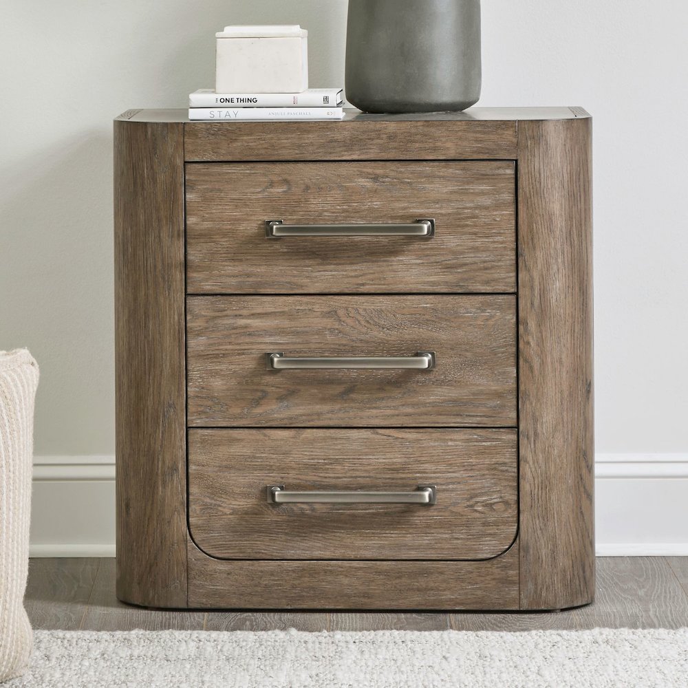 Queen Shelter Bed, Dresser & Mirror, Night Stand Bedroom Set - Burnished Clay