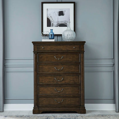 Arden Road Bedroom Set - Queen Poster Bed, Dresser & Mirror, Chest