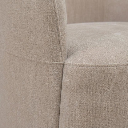 Solid Wood Upholstered Accent Dining Chair with Castors, Eclectic Style, Brown