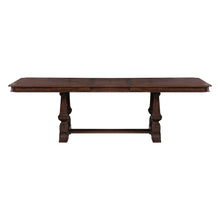 7 Piece Trestle Table Set with 6 Upholstered Chairs - Chateau Brown