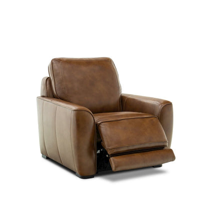 Blake Dual Power Wall Recliner Living Room Chair - Venetian Honey Leather