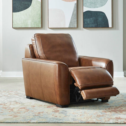 Blake Zero Wall Power Recline Set with Sofa & Loveseat - Venetian Honey Leather