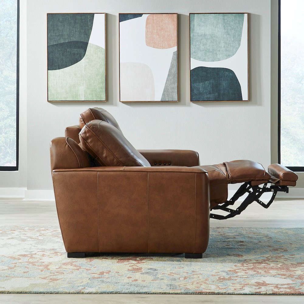 Blake Power Recline Set with Sofa, Loveseat & Recliner - Venetian Honey Leather