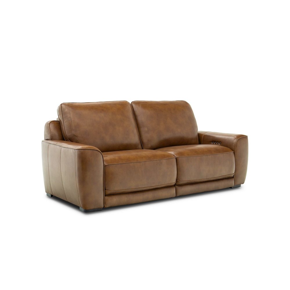 Blake Zero Wall Power Recline Set with Sofa & Recliner - Venetian Honey Leather