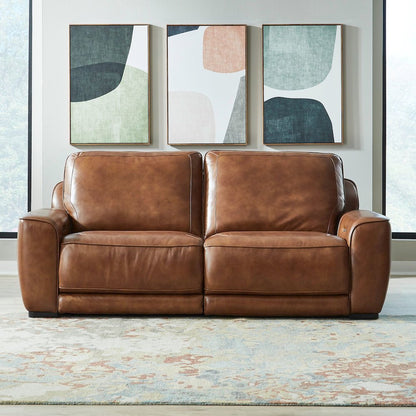 Blake Zero Wall Power Recline Set with Sofa & Recliner - Venetian Honey Leather