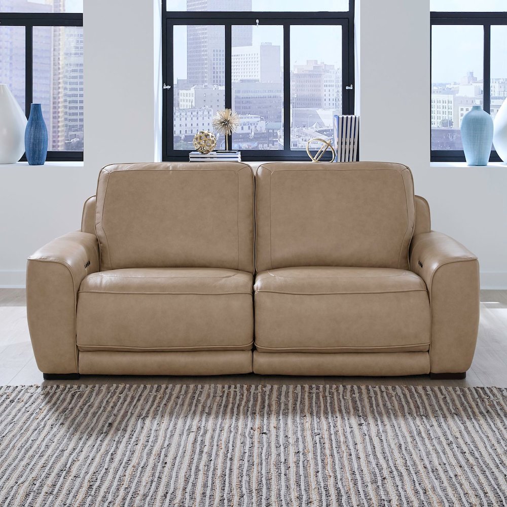 Blake Power Reclining Sofa - Sophia Oatmeal Leather