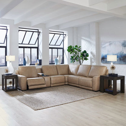 Blake Power Reclining 6 Piece Sectional Sofa - Sophia Oatmeal Leather