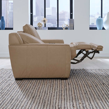 Blake Zero Wall Power Recline Set with Sofa & Loveseat - Sophia Oatmeal Leather