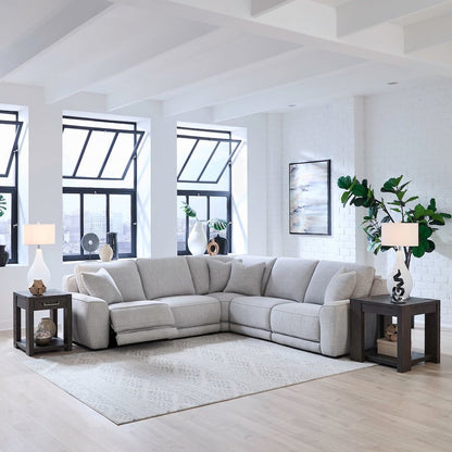 Blake Power Reclining 5 Piece Sectional Sofa - Estero Smoke Fabric