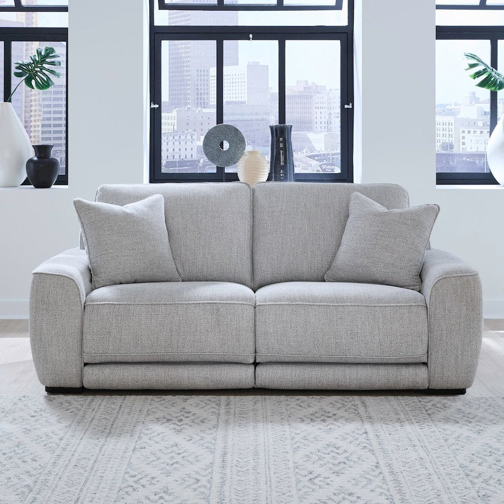 Blake Power Recline Set with Sofa & Loveseat Fabric - Estero Smoke Fabric