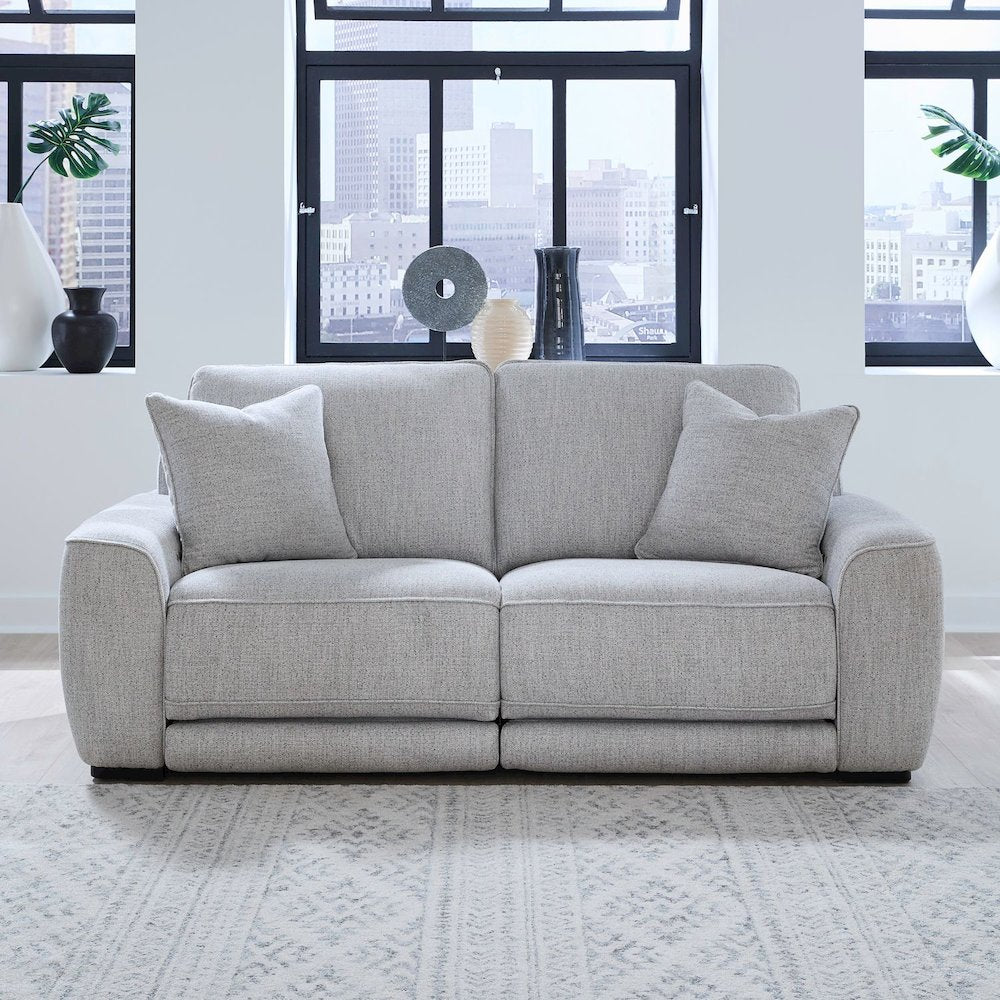 Blake Power Recline Set with Sofa & Loveseat Fabric - Estero Smoke Fabric