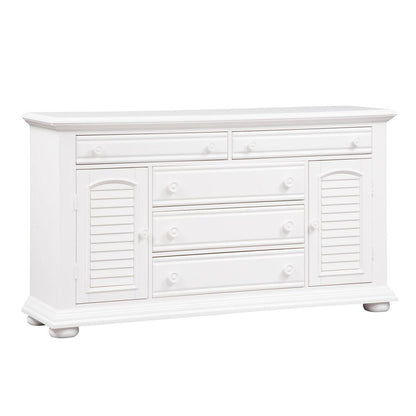 Summer House I 2 Door 5 Drawer Dresser in Oyster White