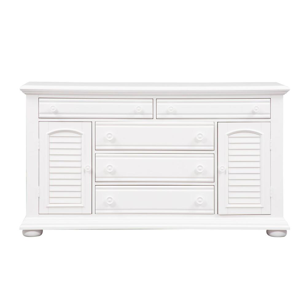 Summer House I 2 Door 5 Drawer Dresser in Oyster White