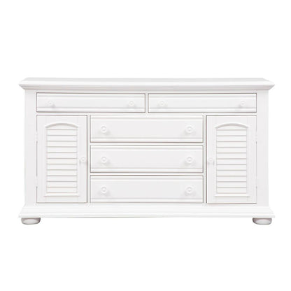 Summer House I 2 Door 5 Drawer Dresser in Oyster White