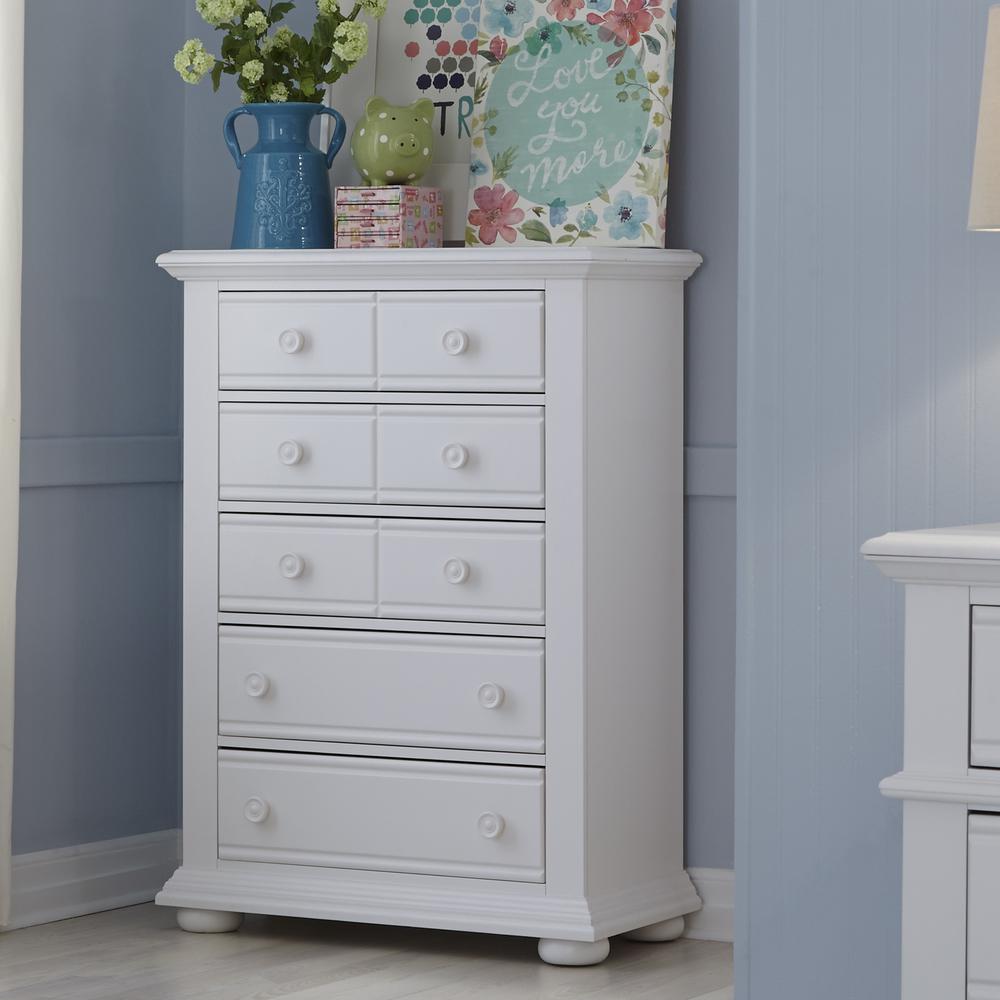 Summer House 5 Drawer Chest in Oyster White