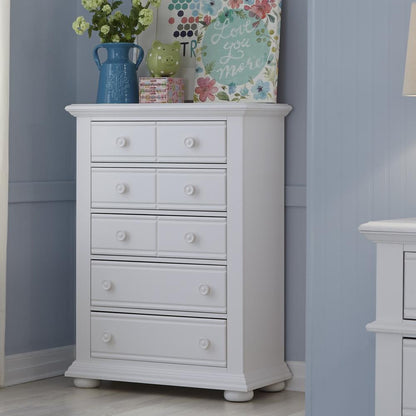 Summer House 5 Drawer Chest in Oyster White