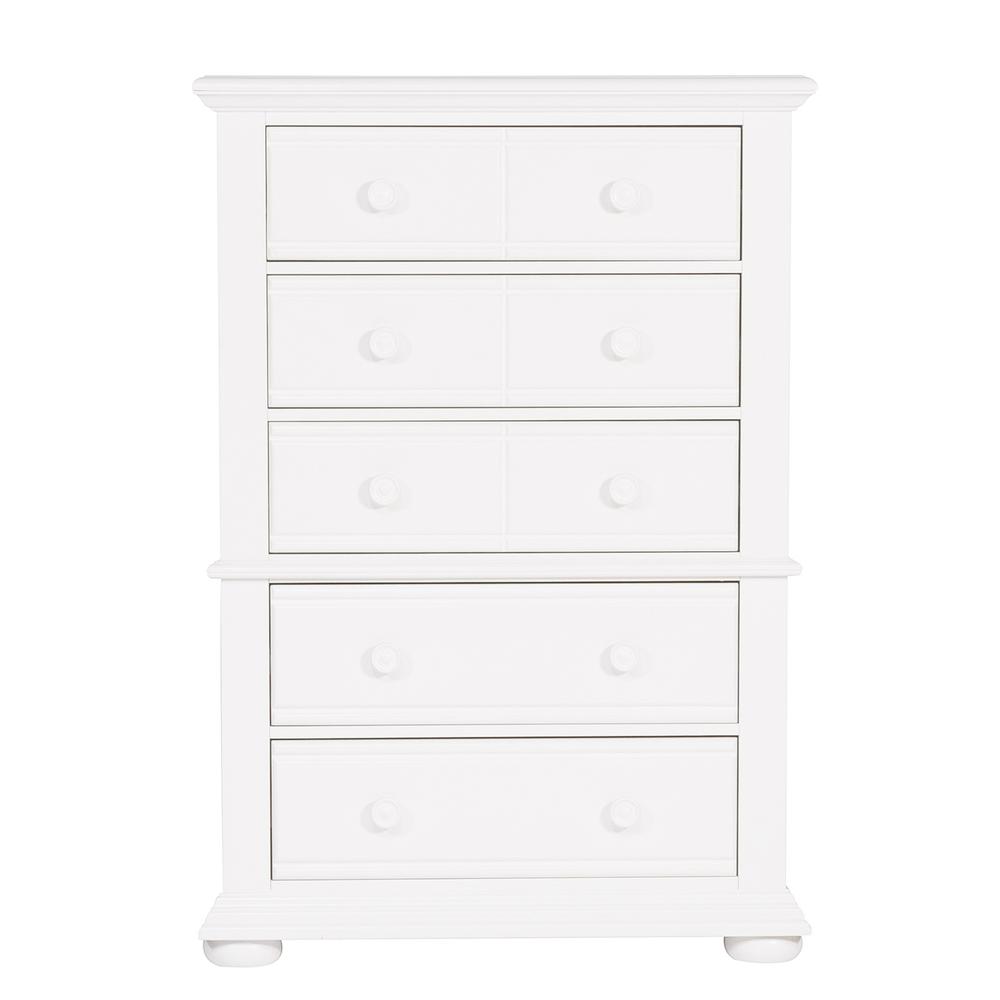 Summer House I 5 Drawer Chest in Oyster White