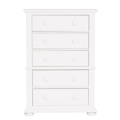 Summer House I 5 Drawer Chest in Oyster White