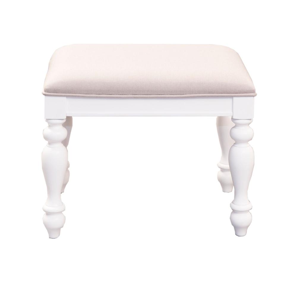 Vanity Stool W23 x D17 x H18 in Oyster White Finish
