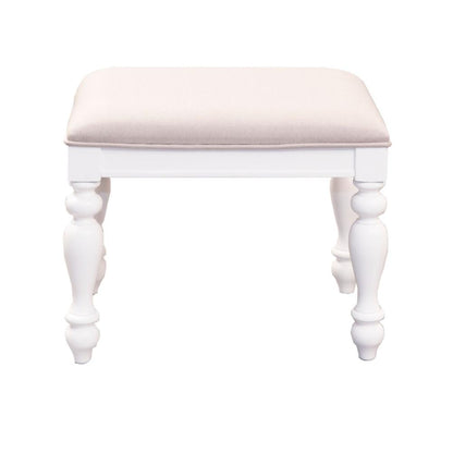 Vanity Stool W23 x D17 x H18 in Oyster White Finish