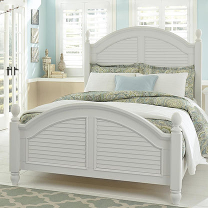 Summer House I King Poster Bed in Oyster White