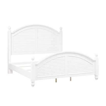Summer House I King Poster Bed in Oyster White