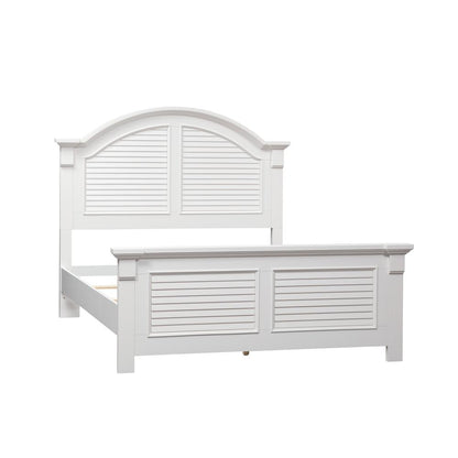 Summer House I Queen Panel Bed in Oyster White