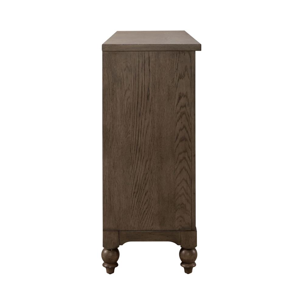 Americana Farmhouse 9 Drawer Dresser, Black in Dusty Taupe