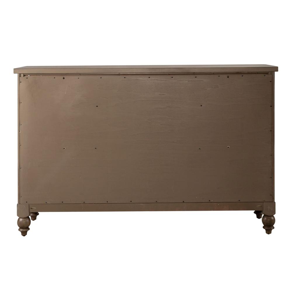 Americana Farmhouse 9 Drawer Dresser, Black in Dusty Taupe