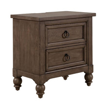 2 Drawer Night Stand w/ Charging Station in Dusty Taupe