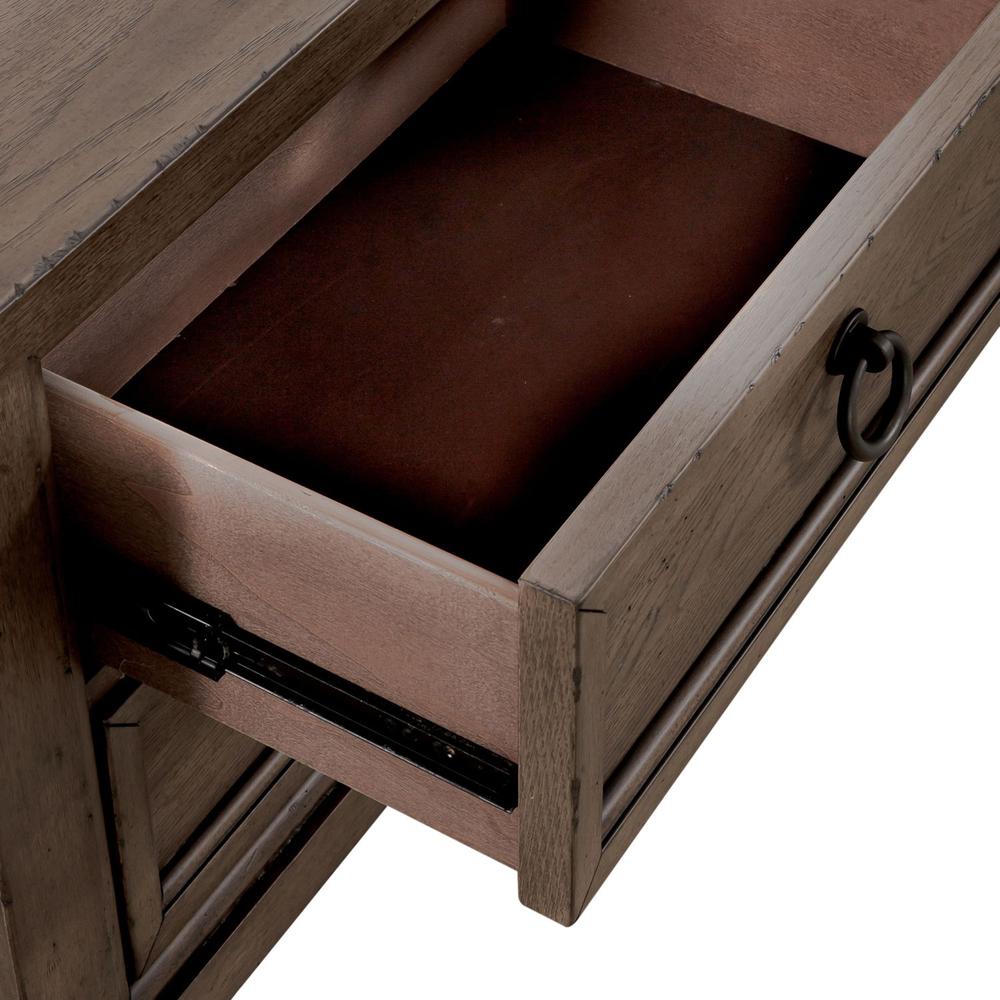 2 Drawer Night Stand w/ Charging Station in Dusty Taupe