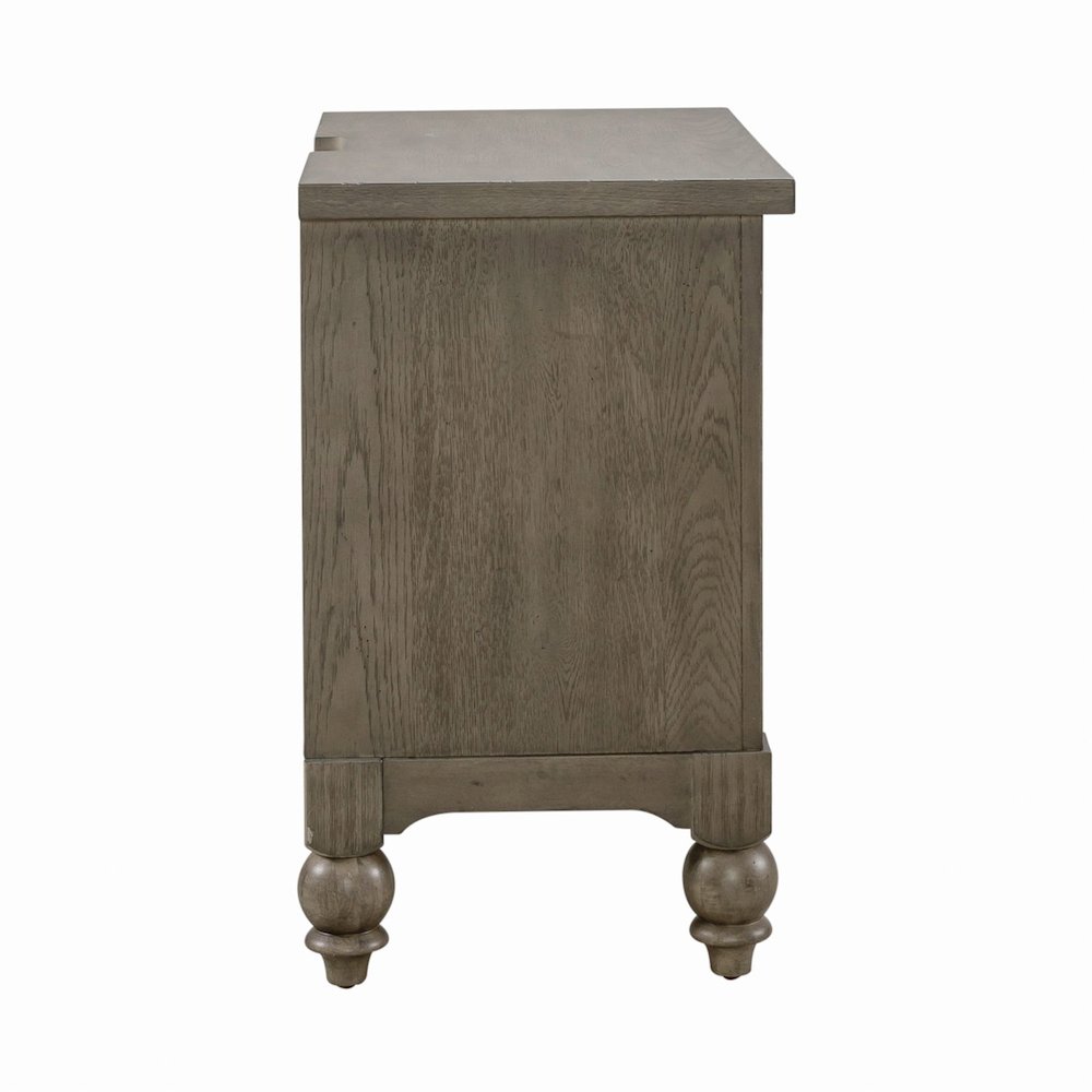 2 Drawer Night Stand w/ Charging Station in Dusty Taupe