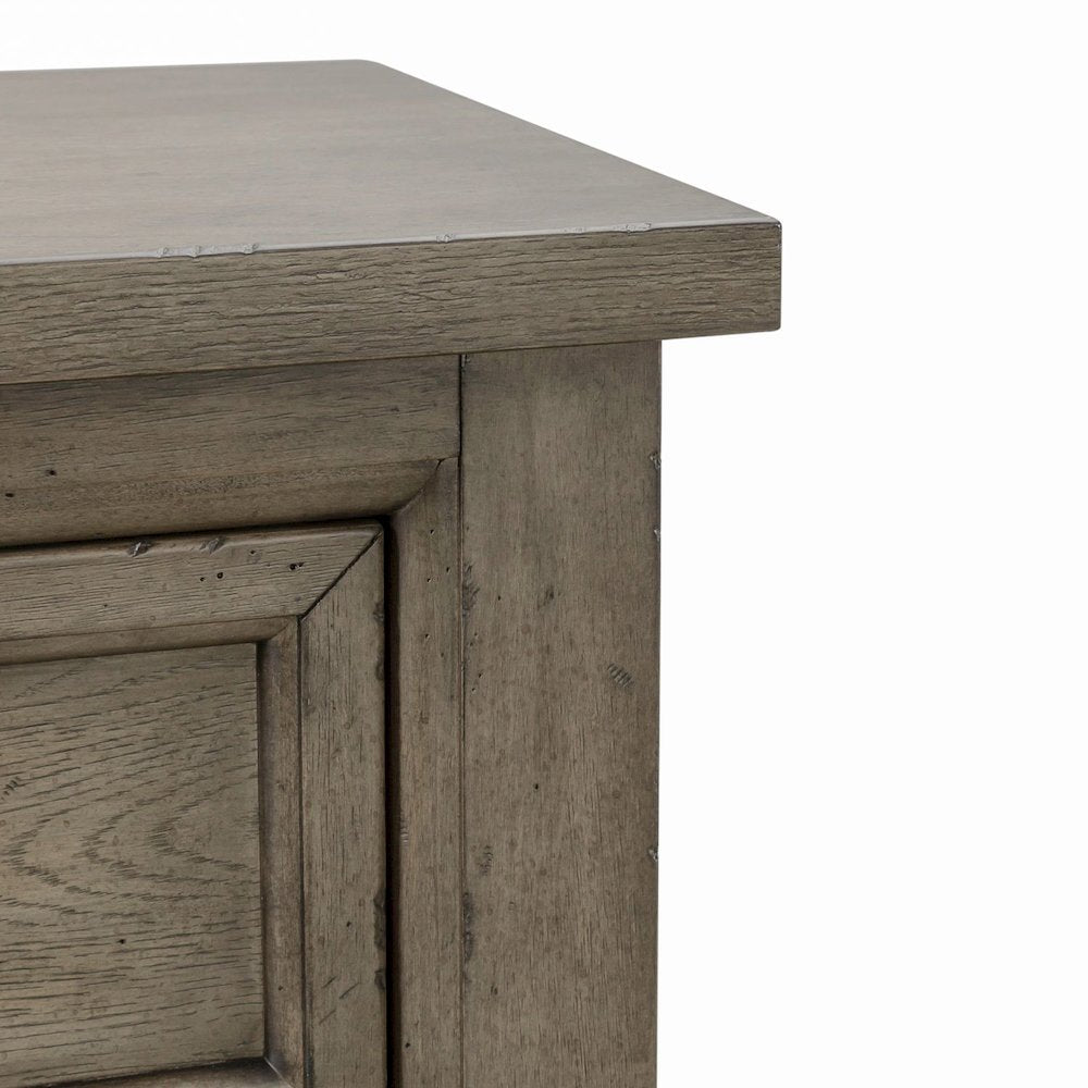 2 Drawer Night Stand w/ Charging Station in Dusty Taupe