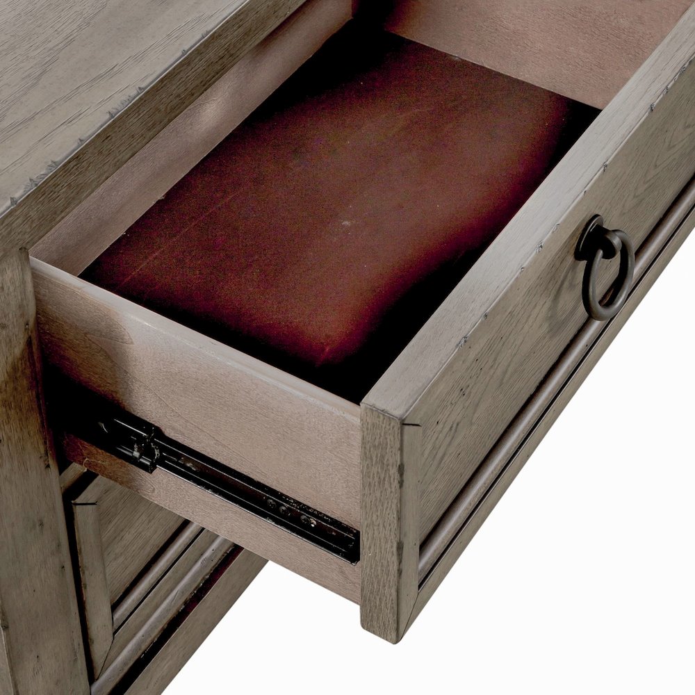 2 Drawer Night Stand w/ Charging Station in Dusty Taupe