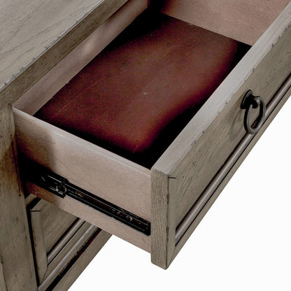 2 Drawer Night Stand w/ Charging Station in Dusty Taupe