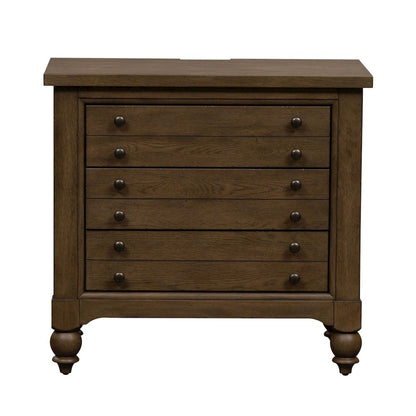 Bedside Chest w/ Charging Station in Dusty Taupe